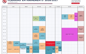 Planning d’entraînement et tarifs 2026-2027