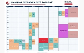 Planning d’entraînement et tarifs 2026-2027
